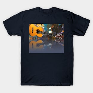 Acoustic Guitar Reflection Artwork T-Shirt